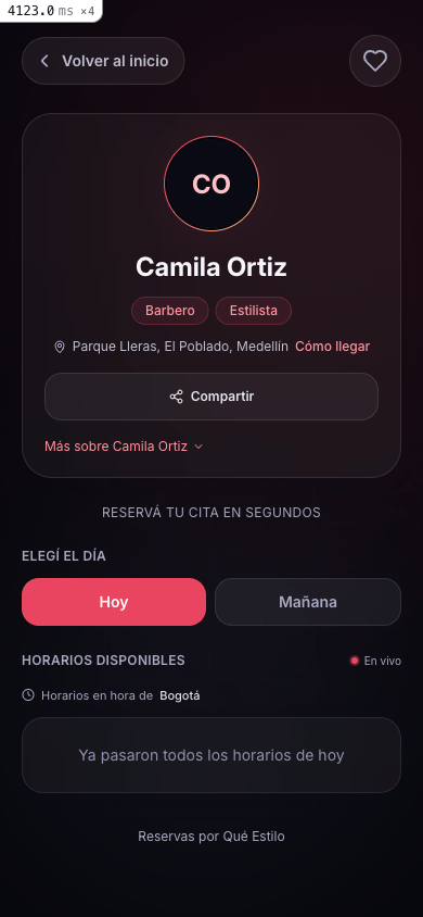 Perfil público de la profesional Camila Ortiz con sus especialidades y horarios disponibles.